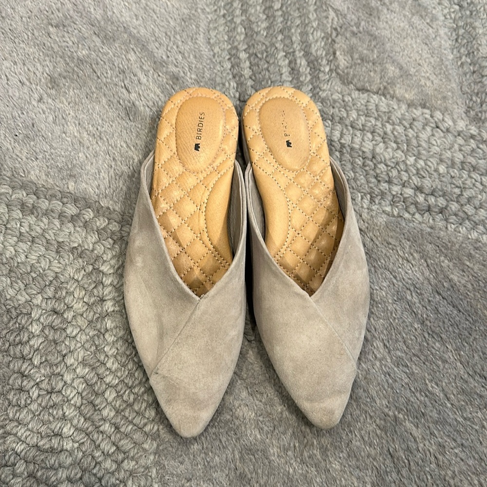 Birdies The Swan mule in Grey suede 7.5